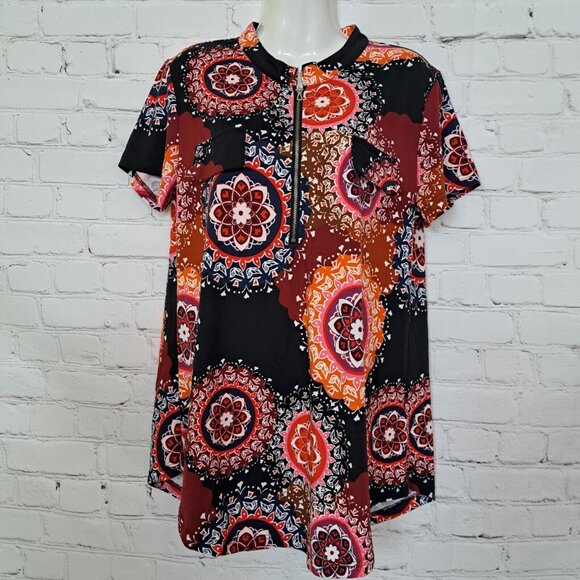Zennilo Mandala Print Top Blouse Size Small - Picture 1 of 7
